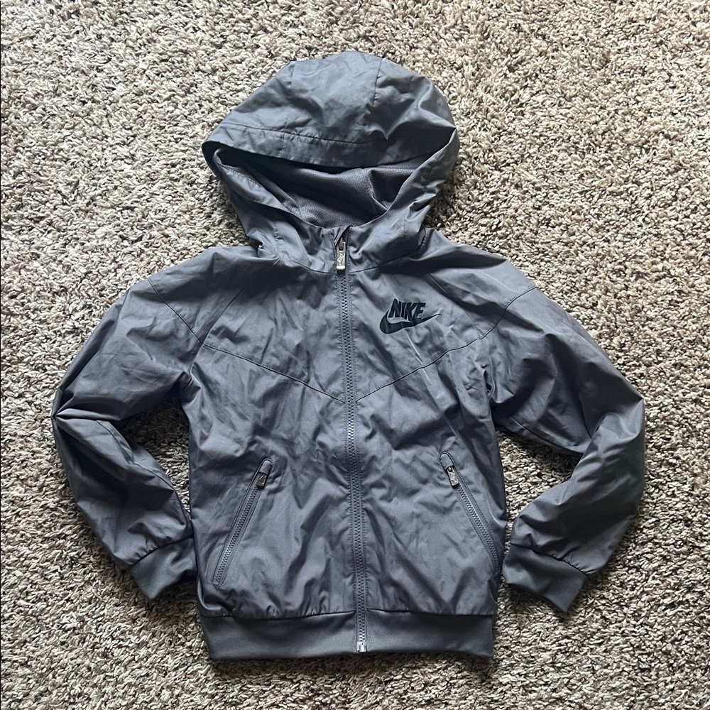 Nike Kids Charcoal Hooded Raincoat